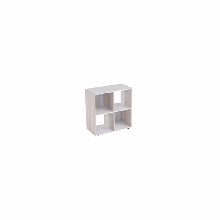 Estantería de cubos con 4 huecos casaselección en blanco y roble claro An/P/Al: 62 x 60 x 30 cm