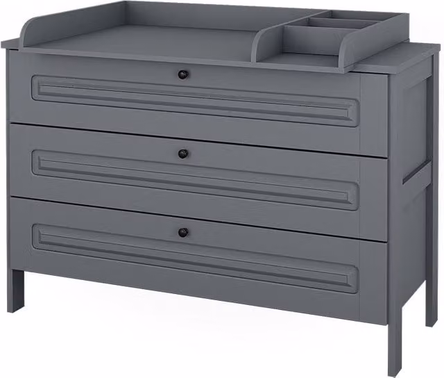 Mueble cambiador Vitalispa Ajaton en color gris con 3 cajones, An/P/Al: 133 x 75.1 x 98.4 cm