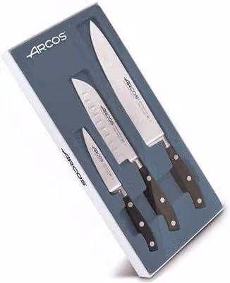Juego de 3 cuchillos de cocina Arcos serie Riviera en color negro