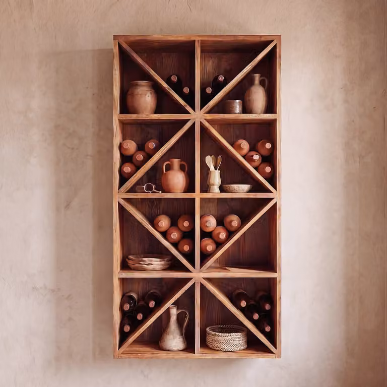 Estantería de almacenaje para botellas de madera de mango marrón de Maisons du Monde