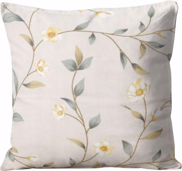 Funda de almohada Doratex de algodón 100% con diseño floral en beige y multicolor, An/P/Al: 40 x 40 cm