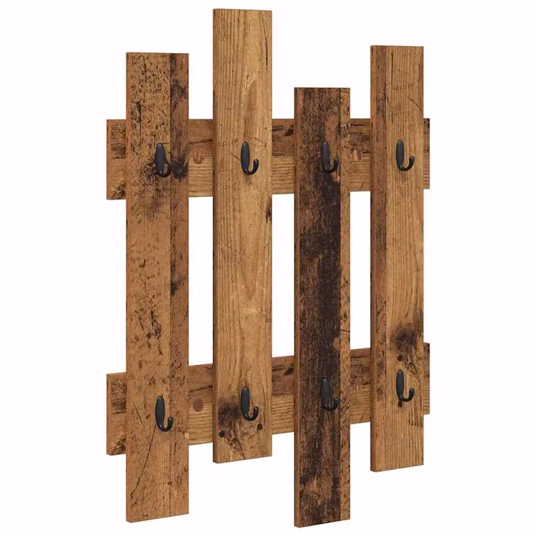Perchero de pared vidaXL de madera en color marrón con acabado mate para pasillo