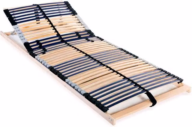 Somier de láminas SYFAX de madera con 42 listones y 7 zonas de firmeza, An/P: 90 x 200 cm, color marrón
