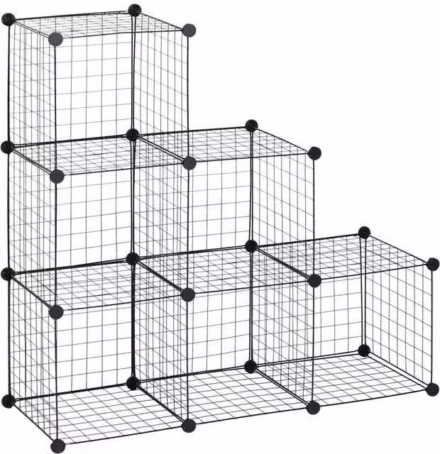Estantería modular de metal NORTHIX con 6 cubos en color negro, An/P/Al: 109 x 37 x 109 cm