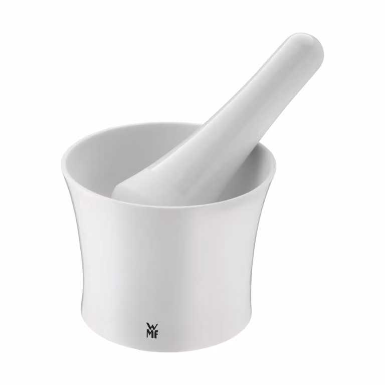 Mortero y mazo de cerámica WMF Gourmet en color blanco Ø 12 cm