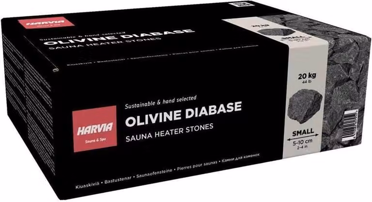 Piedras para sauna Harvia Olivindiabas de color gris, 20 kg
