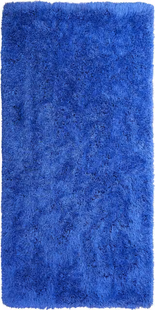 Alfombra de pelo largo Beliani azul con mechones de algodón, diseño moderno rectangular, An x Al: 80 x 150 cm