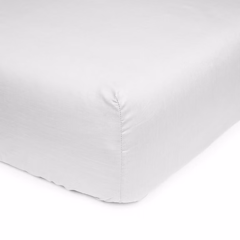 Sábana bajera ajustable de algodón MEVAK LIVING blanca An/P: 135 x 180 cm