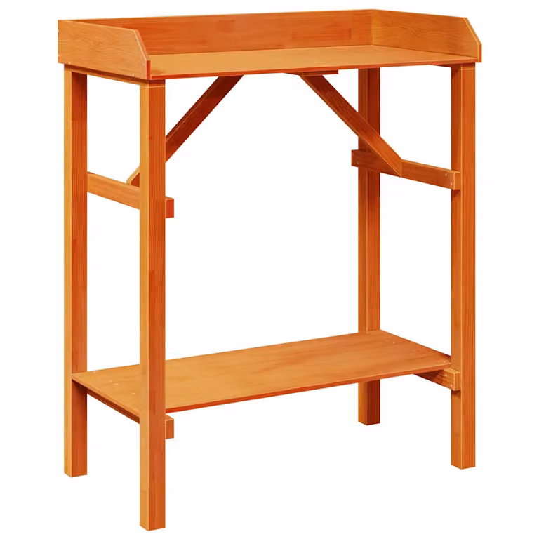 Mesa de trasplante vidaXL de madera de pino macizo, color marrón, An/P/Al: 75 x 40 x 90 cm