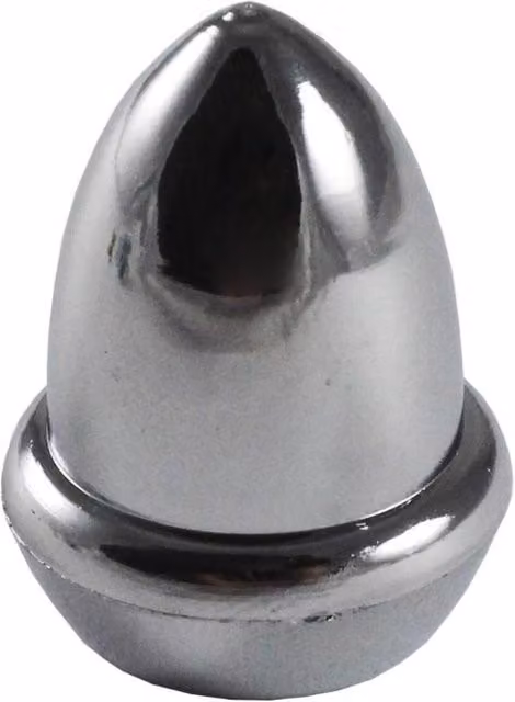 Remate para barra de cortina con forma de bellota BRICOTUBO en color plata con diámetro de 12 mm