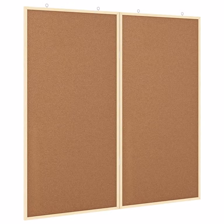 Tablero de anuncios de corcho vidaXL en madera maciza de pino color marrón An/Al: 100 x 100 cm, Grosor: 1,4 cm