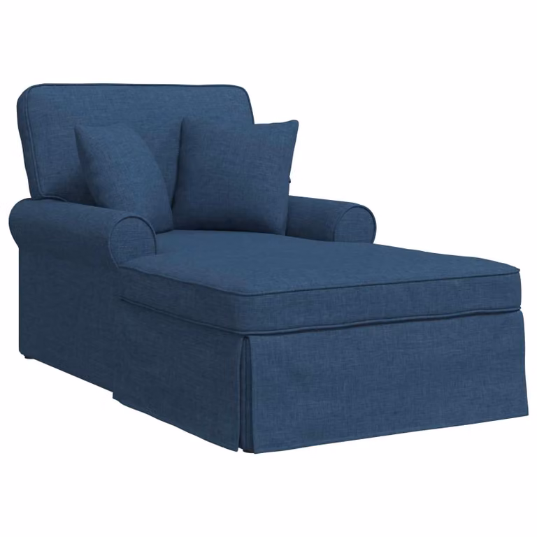 Set de 3 piezas de Chaise Lounge vidaXL con falda en tela azul de estilo moderno, An/P/Al: 157 x 91 x 91 cm