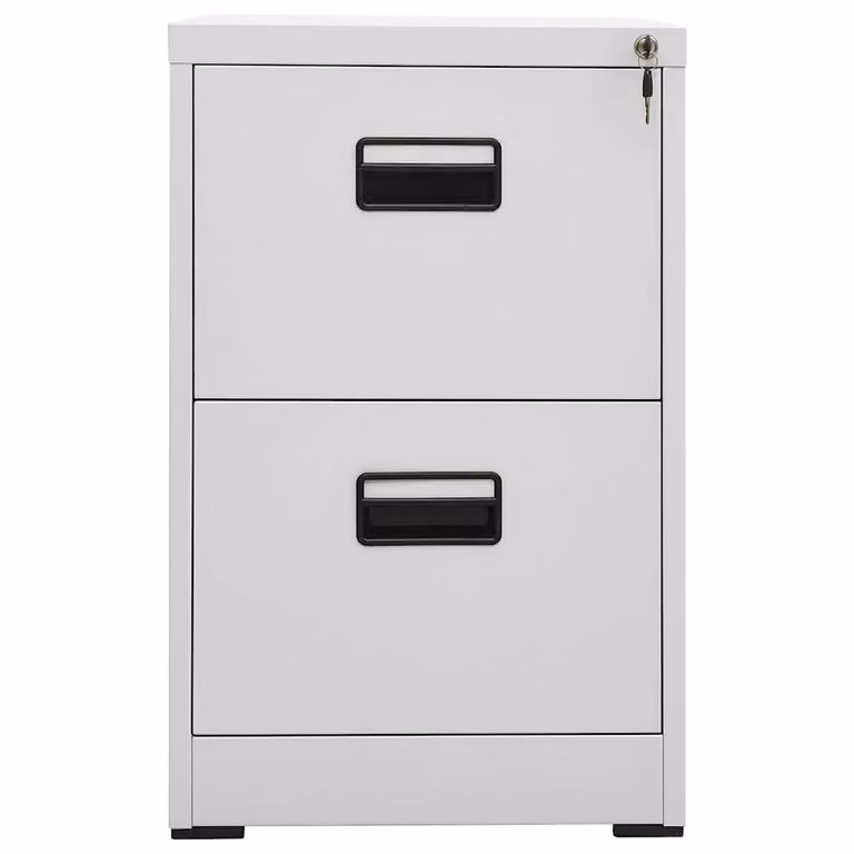 Armario archivador de acero vidaXL gris mate con cerradura para oficina o casa An/P/Al: 46 x 46 x 72,5 cm