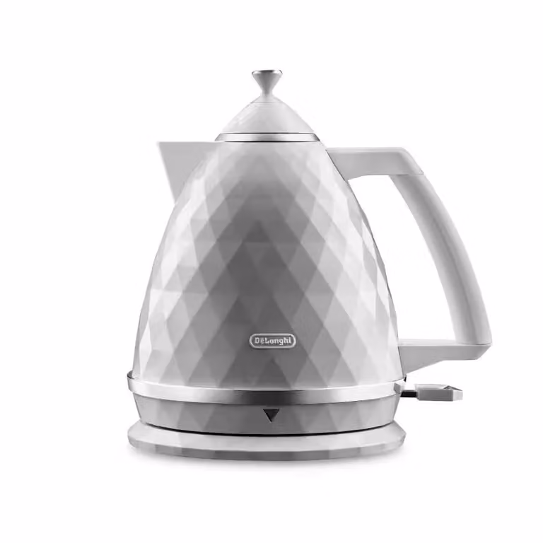 Hervidor de agua De'Longhi Brillante Exclusive KBJX2001.W en color blanco y cristal