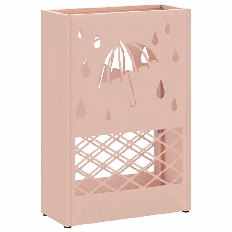 Soporte para paraguas de lluvia vidaXL en acero color rosa An/P/Al: 28 x 12 x 41 cm