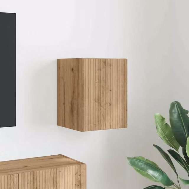 Mueble de TV moderno de pared Maison Exclusive en roble artisan color marrón An/P/Al: 30 x 31 x 40 cm