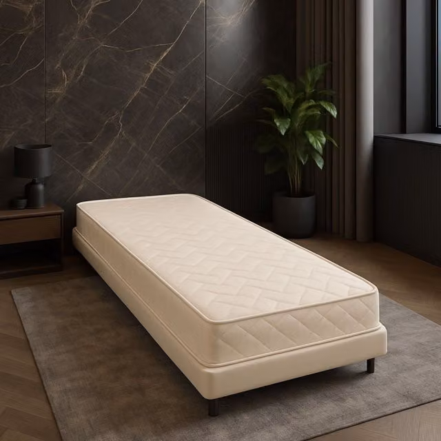 Lote de 2 colchones Literie Julien de espuma viscoelástica con 5 zonas de confort y funda de látex antibacterial, color blanco o beige, An/P/Al: 90 x 190 x 9 cm