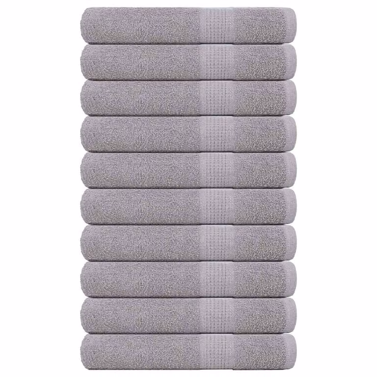Pack de 10 toallas de algodón FROGN vidaXL color gris, 100 x 200 cm, 360 g/m²