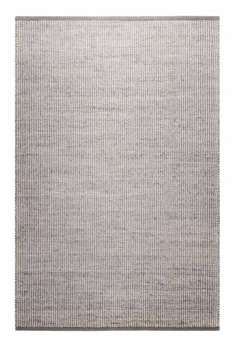 Alfombra kilim moderna Green Loop tejida a mano en algodón y yute, gris y beige, An/P: 80 x 150 cm
