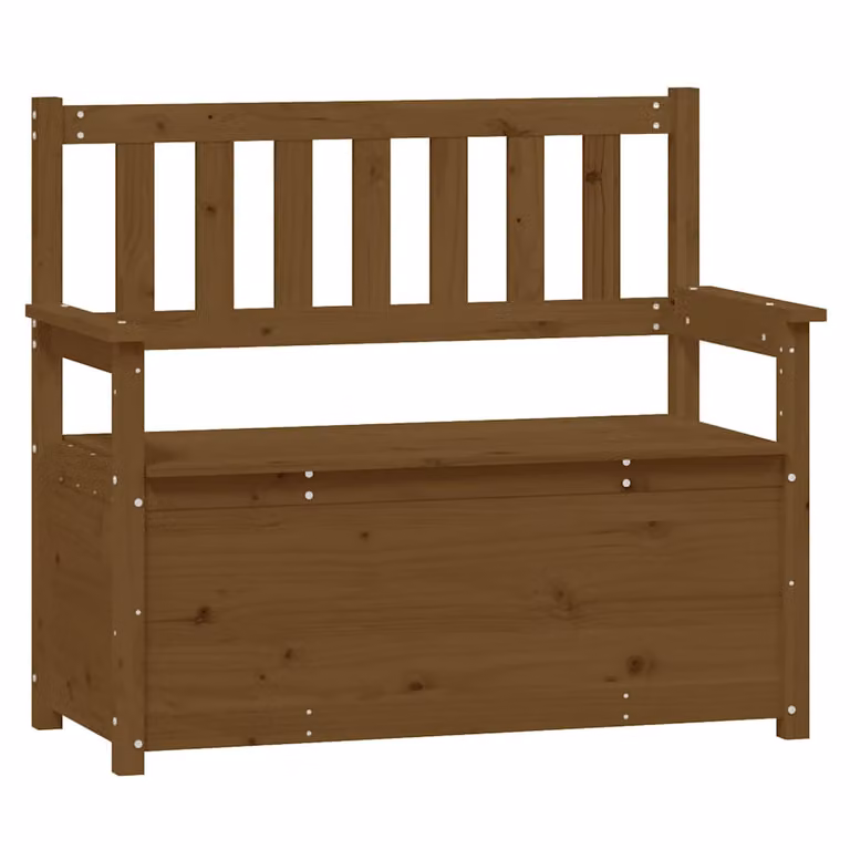 vidaXL Banco de madera de pino rústico con reposabrazos, color marrón, An/P/Al: 112,5 x 51,5 x 96,5 cm