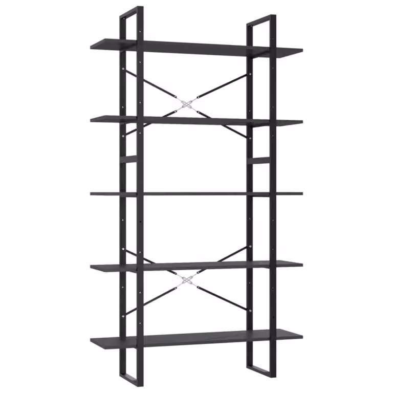 Estantería industrial de 5 niveles Maison Chic en madera y metal color gris An/P/Al: 100 x 30 x 175 cm
