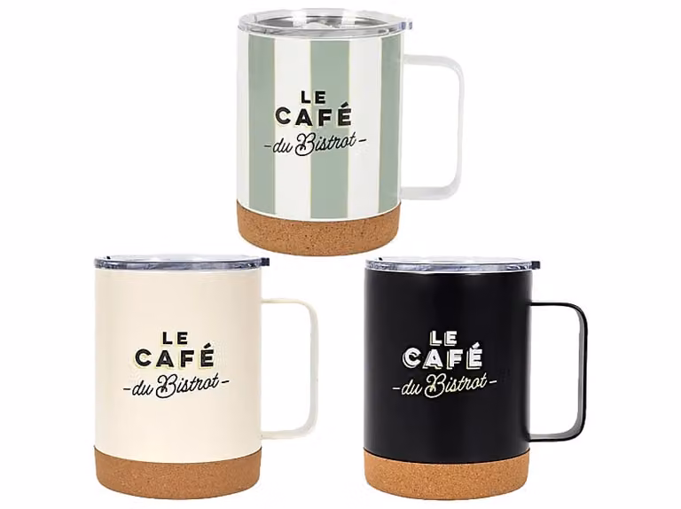 Taza de cerámica CMP Paris con diseño de rayas para adultos, 420 ml, multicolor