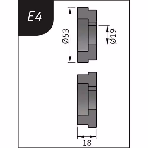Juego de rodillos de flexión Metallkraft tipo E4 con diámetro de 53 x 19 x 18 mm