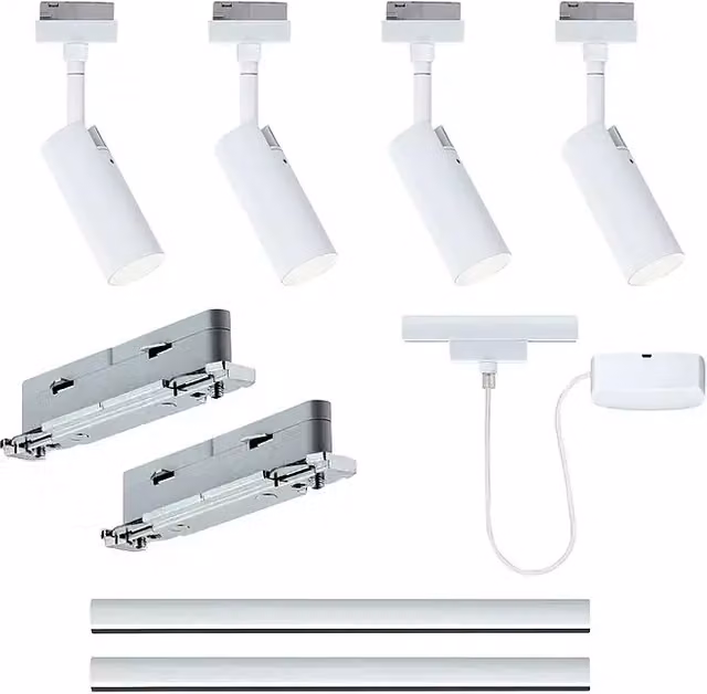 Set básico de focos LED Paulmann URail de 16 W en color blanco, regulable y de diseño moderno para carril de iluminación