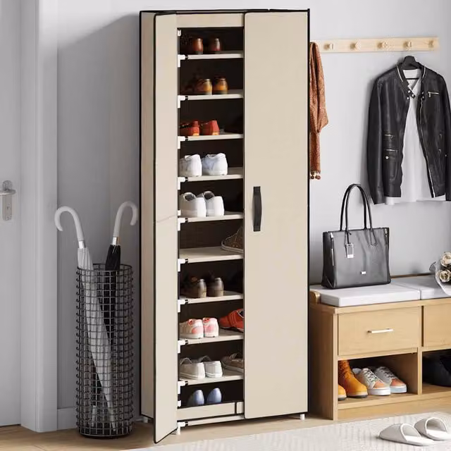 Zapatero moderno vidaxl color beige An/P/Al: 60 x 30 x 166 cm