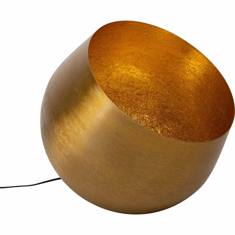 Lámpara de pie moderna Kare Design en metal color dorado/latón con iluminación hacia arriba