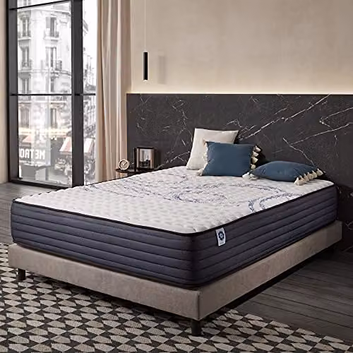 Colchón viscoelástico Naturalex Perfectsleep de 30 cm An/P: 135 x 200 cm en color azul y blanco