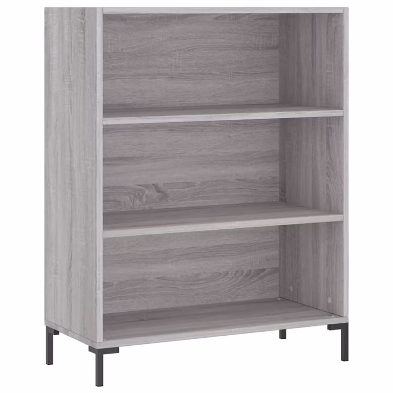 Aparador alto moderno vidaXL en madera de ingeniería y metal color gris Sonoma con estantes internos, An/P/Al: 69,5 x 32,5 x 180 cm