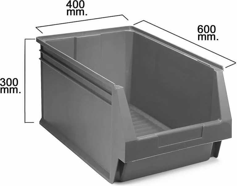 Cajón apilable de plástico Industrias Tayg color gris An/P/Al: 60 x 40 x 30 cm