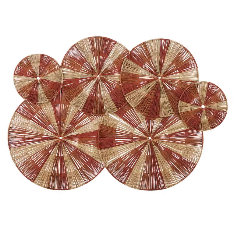 Decoración de pared textil de estilo étnico Maisons du Monde en beige, rojo y verde, An/Al: 112 x 80 cm