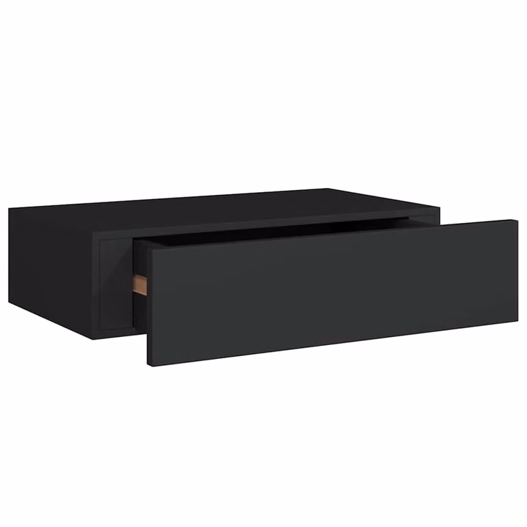 Estante de pared con cajón vidaxl en MDF negro para salón An/P/Al: 40 x 23,5 x 10 cm