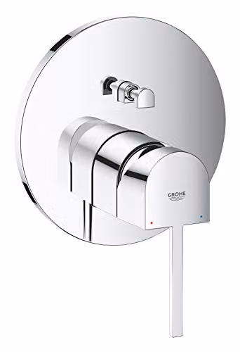 Mezclador monomando de bañera Grohe Plus en cromo con inversor de 2 vías y caño giratorio para montaje en pared