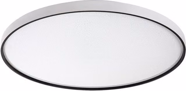 Plafón de techo LED Rabalux redondo con efecto estrellado, 80W, 4400 lm, CCT regulable, color blanco con borde negro, metal, IP20, Diámetro: 77 cm