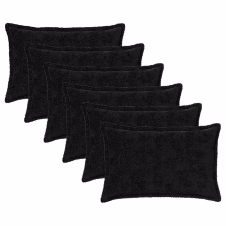 Set de 6 fundas de almohada vidaXL HOUTEN de pelo sintético, color negro, An/P: 40 x 60 cm