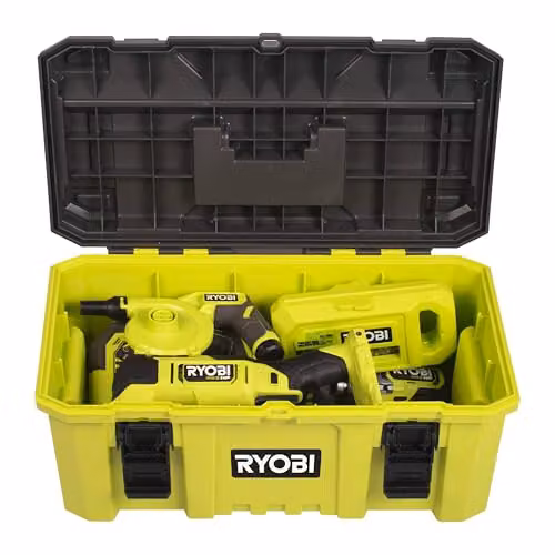 Caja de herramientas Ryobi RSTB21 impermeable con insertos en colores verde, antracita y amarillo, An/P/Al: 56 x 39 x 23 cm