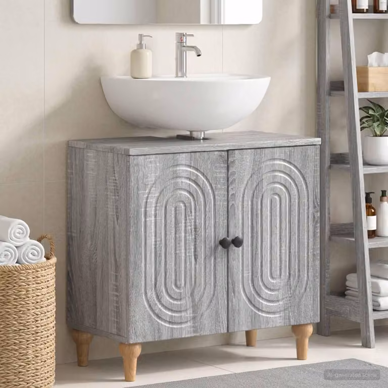 Mueble para lavabo Prolenta de diseño minimalista en color gris mate, An/P/Al: 59,5 x 31,5 x 59 cm