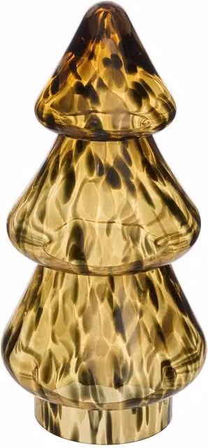 Árbol de Navidad decorativo de cristal con motivo de leopardo marrón de Feeric Lights & Christmas, Altura: 30 cm