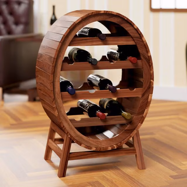 Vinoteca Casaria de madera de acacia color marrón para 12 botellas An/P/Al: 90 x 50 x 30 cm