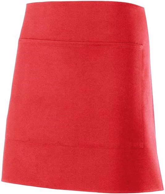Delantal corto con bolsillo rojo para profesionales VELILLA