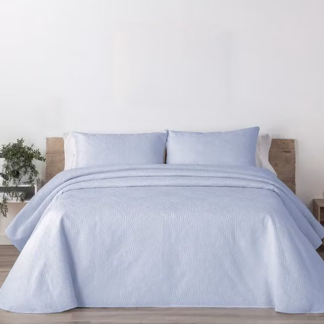 Colcha bouti mosaico azul geometric Manterol Summer Soft para cama de 280 x 270 cm