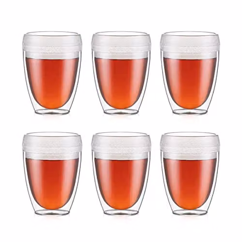 Set de 6 vasos Bodum Pavina Outdoor de doble pared en plástico transparente de 350 ml