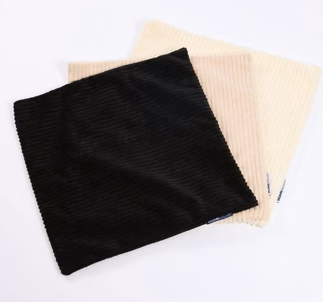 Funda de cojín de pana LILO Home Deluxe color crema de 50 x 50 cm