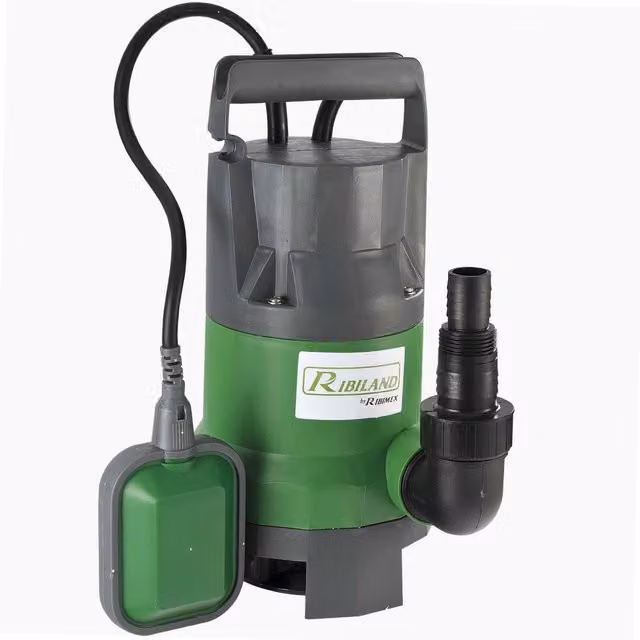 Bomba de agua para bodega Ribimex de 400W con interruptor de flotador y acabado en PVC verde