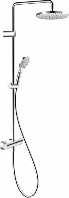 Columna de ducha termostática Duravit Minusflow con rociador de lluvia y mando de ducha cromada