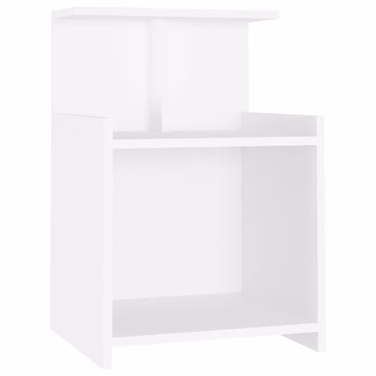 Mesita de noche Prolenta Premium de madera en color blanco, diseño moderno para dormitorio, An/P/Al: 40 x 35 x 60 cm