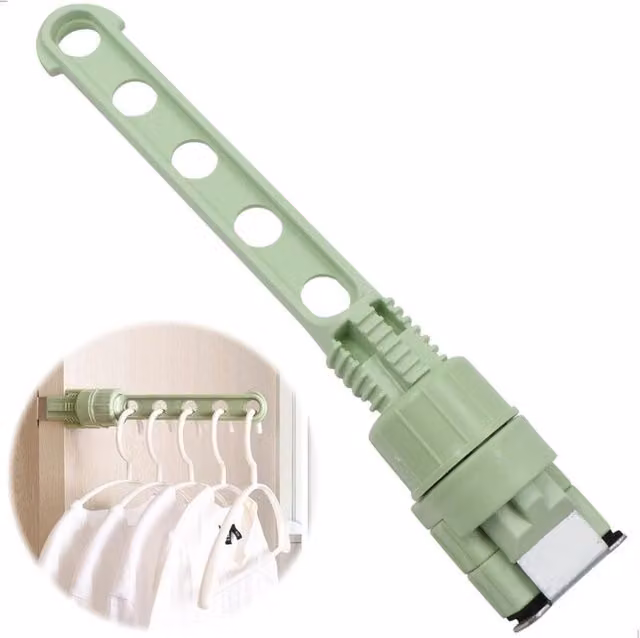 Perchero de pared plegable con ganchos ajustables XISRENS en acero inoxidable y plástico, disponible en negro o verde